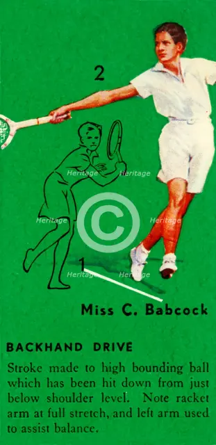 'Miss C. Babcock - Backhand Drive', c1935. Creator: Unknown.