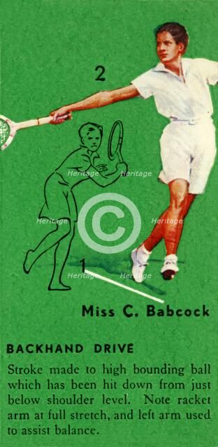 'Miss C. Babcock - Backhand Drive', c1935. Creator: Unknown.