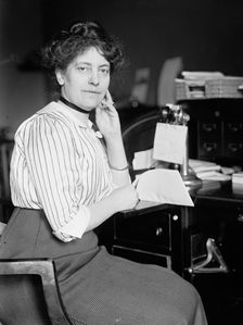 Miss Carolyn B. Sheldon at Desk, 1914. Creator: Harris & Ewing