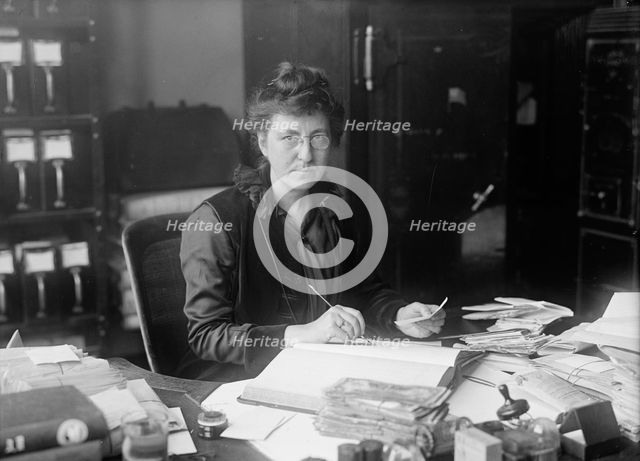 Miss Clara R.A. Nelson, Dead Letter Office, Post Office, 1916. Creator: Harris & Ewing.
