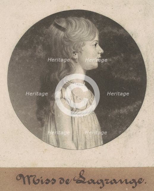 Miss de la Grange, 1802. Creator: Charles Balthazar Julien Févret de Saint-Mémin.