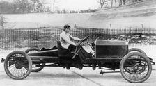 Miss Dorothy Levitt, in a 26hp Napier, Brooklands, 1908