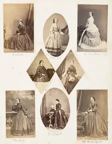 Miss Douglas; Mlle Isaline Motte; Miss Fanny Evans; Miss Catinka Smith; Mrs Leitch née ..., 1853-56. Creator: John Dillwyn Llewelyn