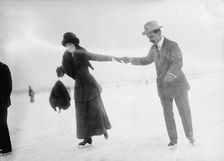 Miss Edith Howard Skating with Henri Martin, of Swiss Legation, 1912. Creator: Harris & Ewing