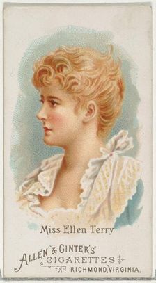 Miss Ellen Terry, from World's Beauties, Series 1 (N26) for Allen & Ginter Cigarettes, 1888., 1888. Creator: Allen & Ginter