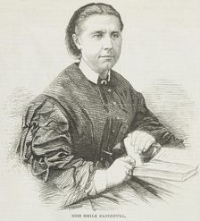 Miss Emily Faithfull, late 19th century. Creator: Unknown