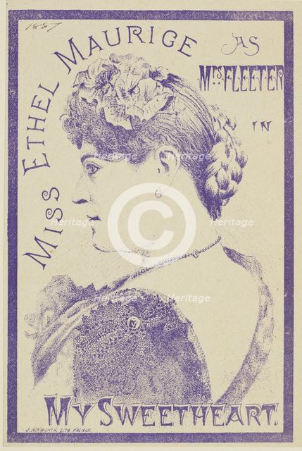 Miss Ethel Maurice as Mrs Fleeter in "My Sweetheart", 1887.  Creator: Unknown.