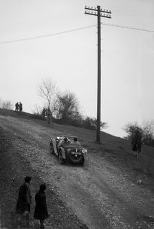 Miss EV Watson's MG J3 climbing Nailsworth Ladder, Sunbac Colmore Trial, Gloucestershire, 1934. Artist: Bill Brunell