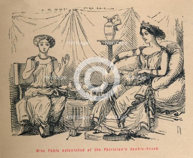 'Miss Fabia astonished at the Patrician's double-knock', 1852. Artist: John Leech.