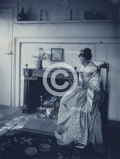Miss Fidelia with her lover's profile, c1900. Creator: Unknown.