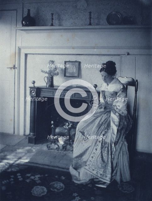 Miss Fidelia with her lover's profile, c1900. Creator: Unknown.