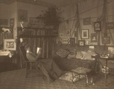Miss Foster, faculty at Carlisle Indian School, full length, reclining in chair...c1901 - 1903. Creator: Frances Benjamin Johnston