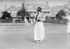 Miss Frances Lippett Playing in Tennis Tournament, 1913. Creator: Harris & Ewing