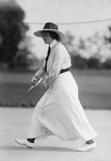 Miss Frances Lippett Playing in Tennis Tournament, 1913. Creator: Harris & Ewing