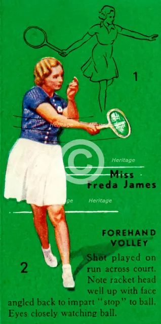 'Miss Freda James - Forehand Volley', c1935. Creator: Unknown.