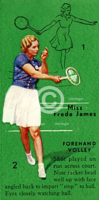 'Miss Freda James - Forehand Volley', c1935. Creator: Unknown.