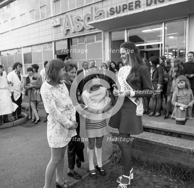 Miss Great Britain at Asda, Rotherham, South Yorkshire, 1972. Creator: Michael Walters.