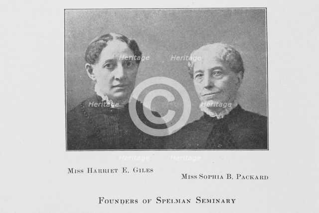 Miss Harriet E. Giles; Miss Sophia P. Packard; Founders of Spelman Seminary, 1907. Creator: Unknown.