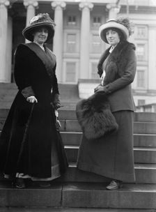Miss Hazel MacKaye, playwright, right, with Miss Glenna Tinnen, 1913. Creator: Harris & Ewing