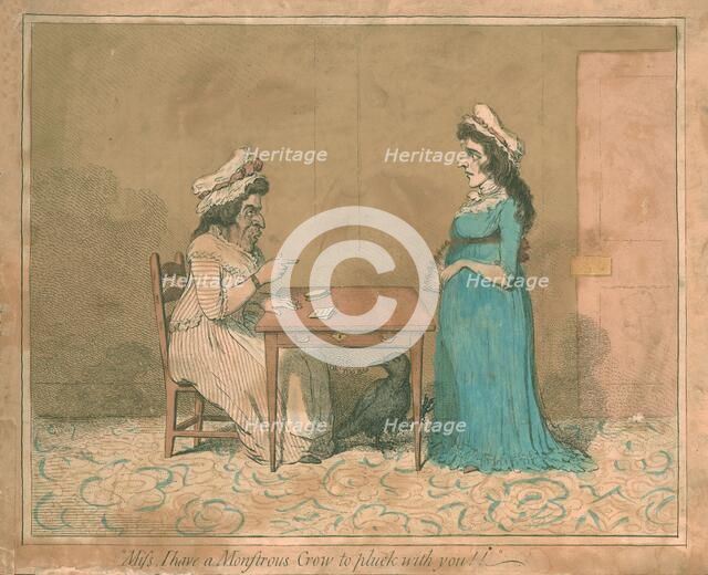 'Miss, I have a Monstrous Crow to pluck with you!!', 1794. Artist: James Gillray.