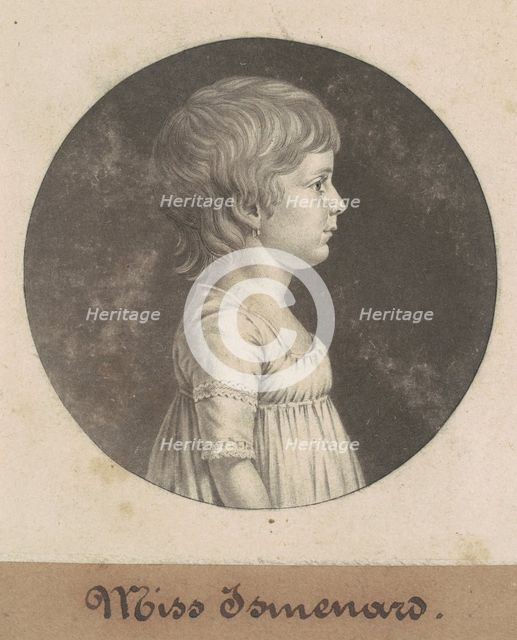 Miss Ismenard, 1805. Creator: Charles Balthazar Julien Févret de Saint-Mémin.