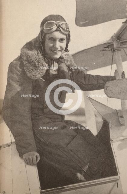 'Miss Jean Batten, of New Zealand, who in May, 1934, flew from England to Australia, breaking Mrs. M Artist: Unknown.