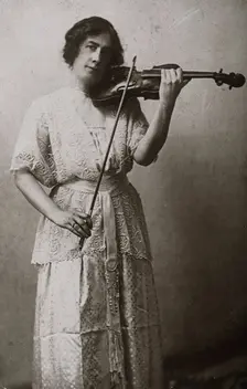 Miss Julia Klumpke, playing the violin, c1900. Creator: Unknown