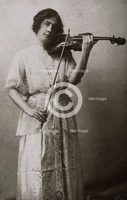 Miss Julia Klumpke, playing the violin, c1900. Creator: Unknown.