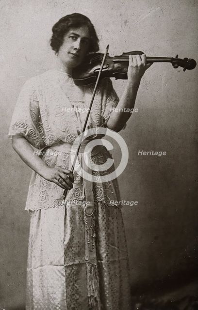 Miss Julia Klumpke, playing the violin, c1900. Creator: Unknown.
