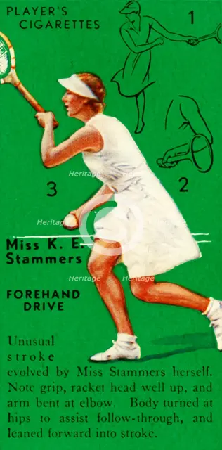'Miss K. E. Stammers - Forehand Drive', c1935. Creator: Unknown.