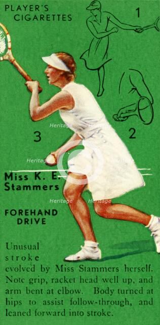 'Miss K. E. Stammers - Forehand Drive', c1935. Creator: Unknown.
