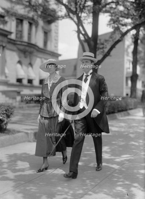 Miss Katherine Hughes with Father, Charles Evans Hughes, 1917. Creator: Harris & Ewing.