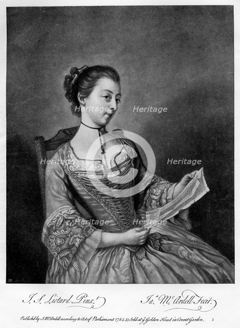 'Miss Lewis', 1754 (1905).Artist: James McArdell