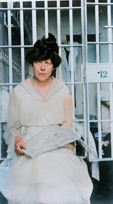 Miss Lucy Burns of C.U.W.S. - in Jail, 1917. Creator: Harris & Ewing