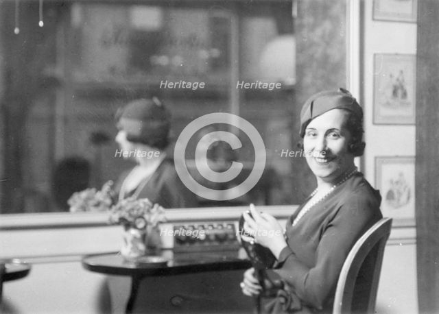 Miss Lucrezia Bori, portrait photograph, 1932 Apr. 6. Creator: Arnold Genthe.