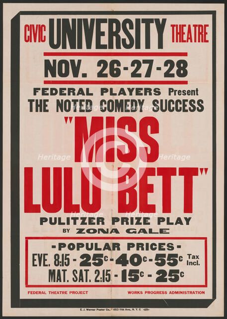 Miss Lulu Bett 1, Syracuse, NY, 1936. Creator: Unknown.