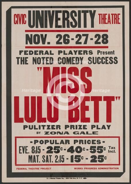Miss Lulu Bett 2, Syracuse, NY, 1936. Creator: Unknown.