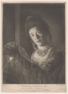 Miss Lydia Hone - "Her beauty hangs on the Cheek of Night, like a rich Jewel ..., November 30, 1771. Creator: John Raphael Smith