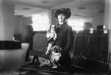 Miss M.A. Stovall with pets, between c1910 and c1915. Creator: Bain News Service