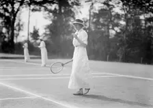 Miss Martha Wyeth - Playing in Tennis Tournament, 1913. Creator: Unknown