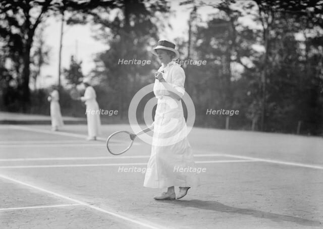 Miss Martha Wyeth - Playing in Tennis Tournament, 1913. Creator: Unknown.