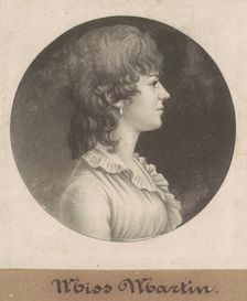 Miss Martin, 1802. Creator: Charles Balthazar Julien Févret de Saint-Mémin