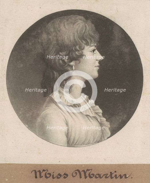 Miss Martin, 1802. Creator: Charles Balthazar Julien Févret de Saint-Mémin.