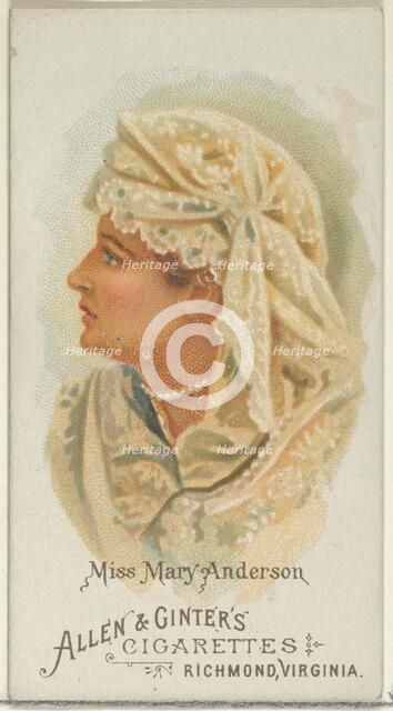Miss Mary Anderson, from World's Beauties, Series 1 (N26) for Allen & Ginter Cigarettes, 1888., 1888 Creator: Allen & Ginter.