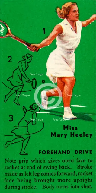 'Miss Mary Heeley - Forehand Drive', c1935. Creator: Unknown.