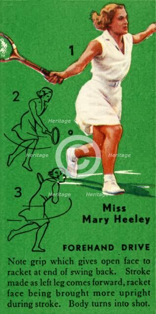 'Miss Mary Heeley - Forehand Drive', c1935. Creator: Unknown.