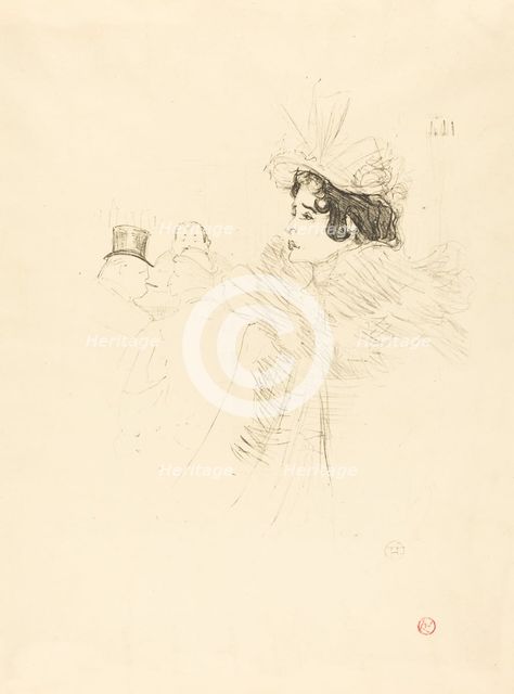 Miss May Belfort in the Irish and American Bar, rue Royale (Miss Belfort Belfort au Irish...), 1895. Creator: Henri de Toulouse-Lautrec.