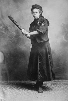 Miss Myrtle Rowe holding a baseball bat, 1910. Creator: Bain News Service