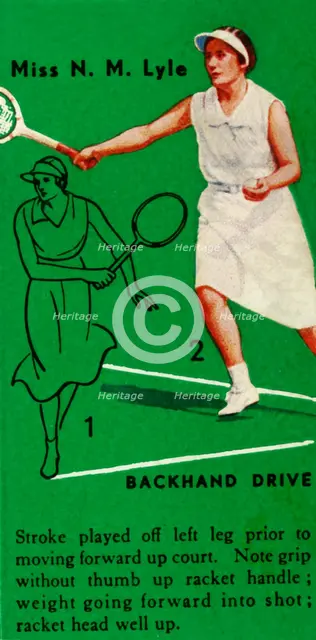 'Miss N. M. Lyle - Backhand Drive', c1935. Creator: Unknown.