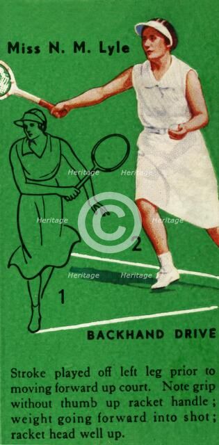 'Miss N. M. Lyle - Backhand Drive', c1935. Creator: Unknown.